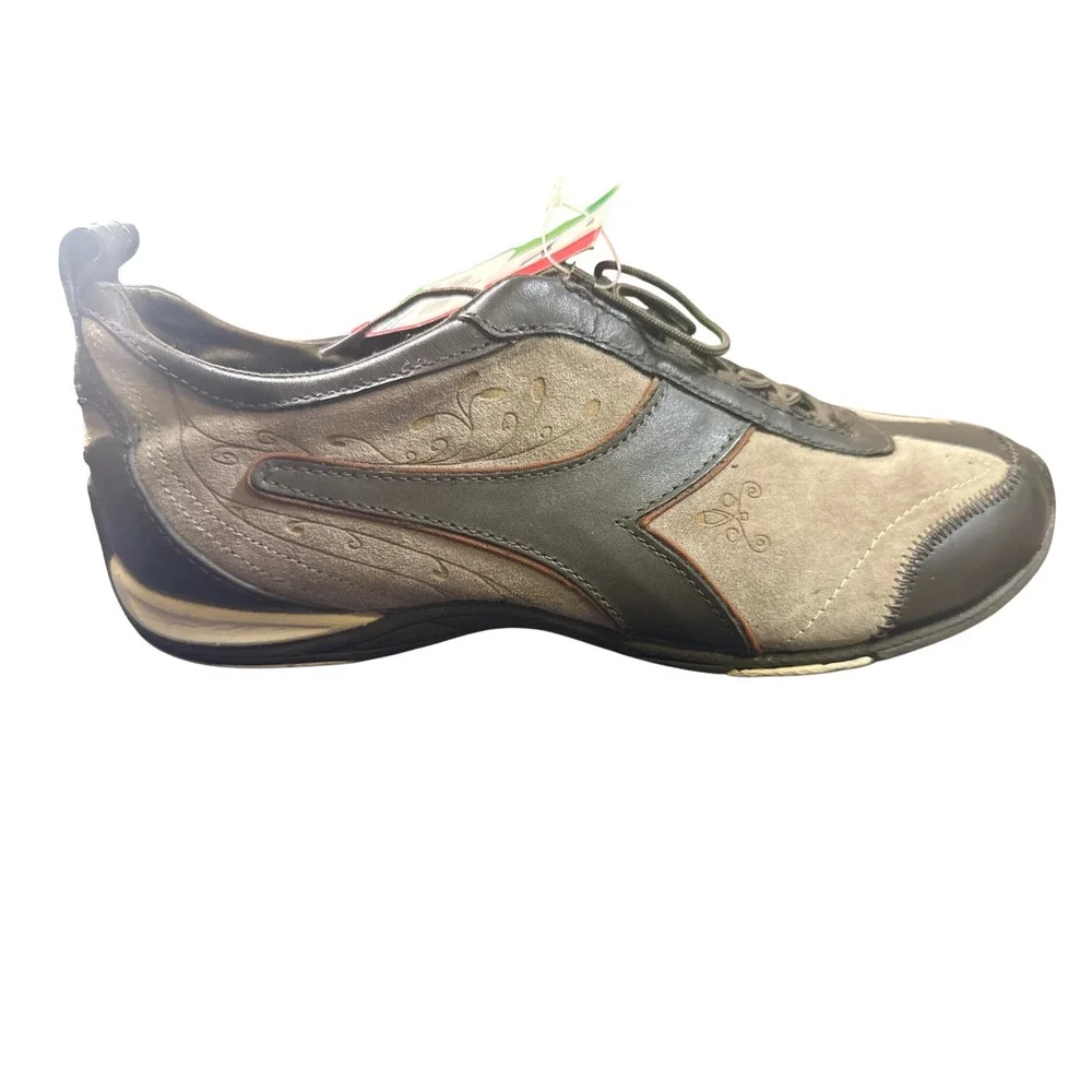 Bella Donna by Diadora Womens Dark Brown Leather Suede Import Sneakers, Sz 9.5